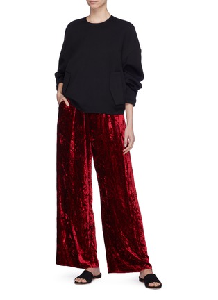 Figure View - Click To Enlarge - MS MIN - Crushed velvet wide leg pants