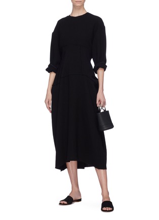 Figure View - Click To Enlarge - MS MIN - Wool panelled dress