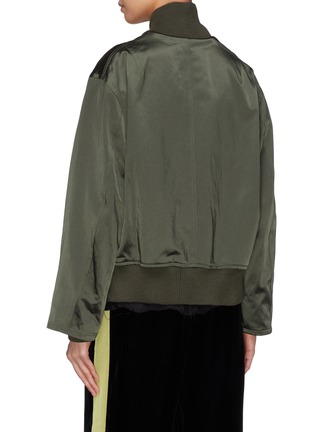 Back View - Click To Enlarge - SONG FOR THE MUTE - Rope chain deconstructed satin bomber jacket