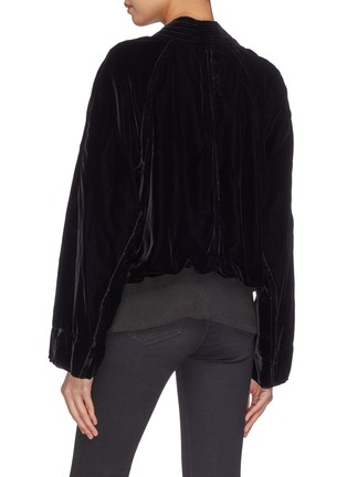 Back View - Click To Enlarge - SONG FOR THE MUTE - Belted velvet kimono bomber jacket