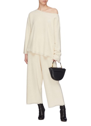 Figure View - Click To Enlarge - MS MIN - Frayed edge wide leg wool pants