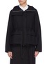 Main View - Click To Enlarge - MS MIN - Drawstring waist hooded wool twill jacket