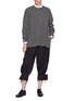Figure View - Click To Enlarge - MS MIN - Zip folded cuff wool twill pants