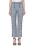 Main View - Click To Enlarge - SELF-PORTRAIT - Belted curved inseam check plaid pants