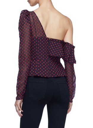 Back View - Click To Enlarge - SELF-PORTRAIT - Ruffle plumetis one-shoulder top