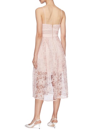 Back View - Click To Enlarge - SELF-PORTRAIT - Floral mesh lace camisole dress