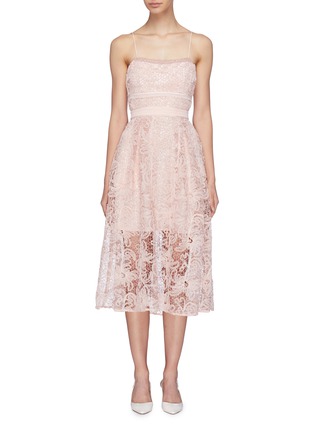 Main View - Click To Enlarge - SELF-PORTRAIT - Floral mesh lace camisole dress