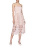 Figure View - Click To Enlarge - SELF-PORTRAIT - Floral mesh lace camisole dress
