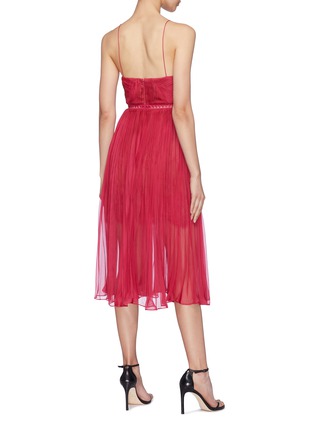 Back View - Click To Enlarge - SELF-PORTRAIT - Pleated chiffon camisole dress