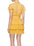 Back View - Click To Enlarge - SELF-PORTRAIT - Ruffle chiffon panel tiered broderie anglaise mini dress