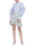 Figure View - Click To Enlarge - SELF-PORTRAIT - Ruffle floral embroidered mesh skirt