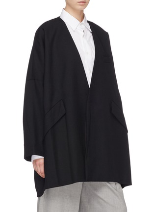 Detail View - Click To Enlarge - THE KEIJI - Convertible detachable lapel panel belted coat