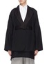 Main View - Click To Enlarge - THE KEIJI - Convertible detachable lapel panel belted coat