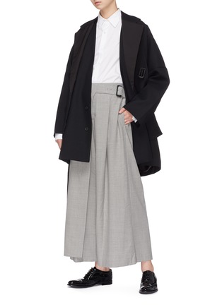 Figure View - Click To Enlarge - THE KEIJI - Convertible detachable lapel panel belted coat