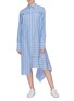 Figure View - Click To Enlarge - THE KEIJI - Convertible asymmetric drape hem stripe shirt dress