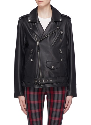 Main View - Click To Enlarge - TOGA ARCHIVES - Lace-up leather biker jacket