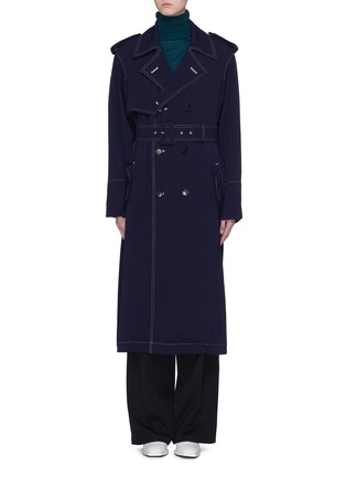 Main View - Click To Enlarge - TOGA ARCHIVES - Belted side zip contrast topstiching trench coat