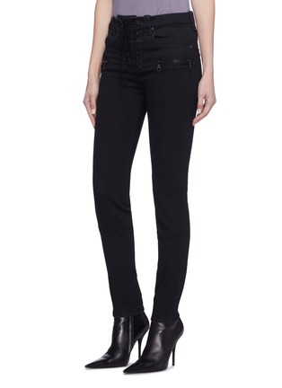 Front View - Click To Enlarge - BEN TAVERNITI UNRAVEL PROJECT  - Lace-up skinny jeans