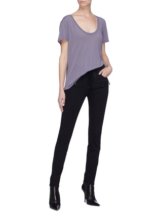 Figure View - Click To Enlarge - BEN TAVERNITI UNRAVEL PROJECT  - Lace-up skinny jeans