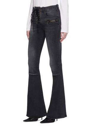 Front View - Click To Enlarge - BEN TAVERNITI UNRAVEL PROJECT  - Lace-up flared jeans