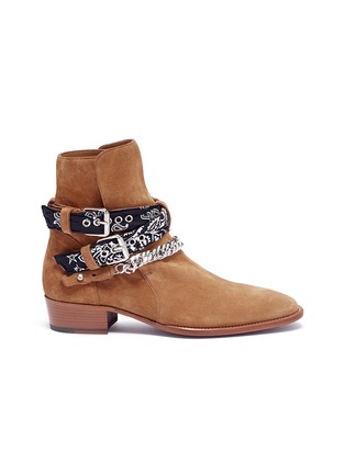 Main View - Click To Enlarge - AMIRI - Bandana buckle strap suede boots