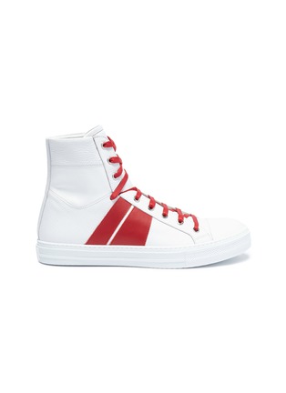 Main View - Click To Enlarge - AMIRI - 'Sunset' stripe leather high top sneakers