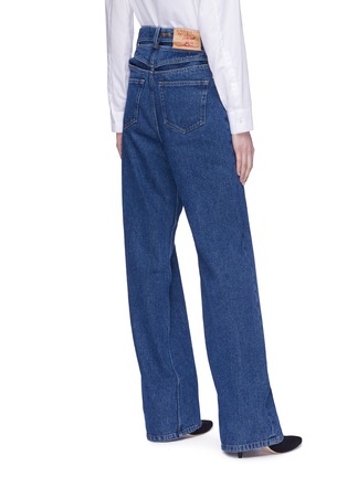 Back View - Click To Enlarge - Y/PROJECT - Cutout waist wide leg unisex jeans