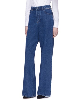 Front View - Click To Enlarge - Y/PROJECT - Cutout waist wide leg unisex jeans