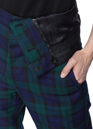 Detail View - Click To Enlarge - Y/PROJECT - Asymmetric waist tartan plaid twill pants