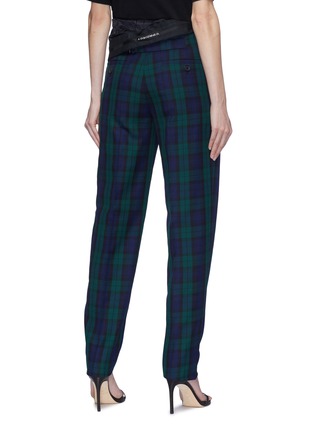 Back View - Click To Enlarge - Y/PROJECT - Asymmetric waist tartan plaid twill pants