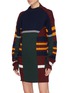 Detail View - Click To Enlarge - Y/PROJECT - Layered stripe mix knit sweater