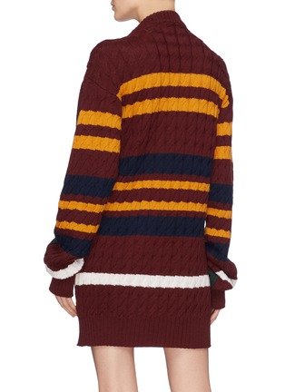 Detail View - Click To Enlarge - Y/PROJECT - Layered stripe mix knit sweater