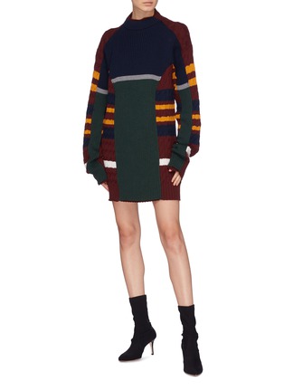  - Y/PROJECT - Layered stripe mix knit sweater