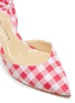 Detail View - Click To Enlarge - PAUL ANDREW - 'Anya' bow ankle strap gingham check d'Orsay pumps