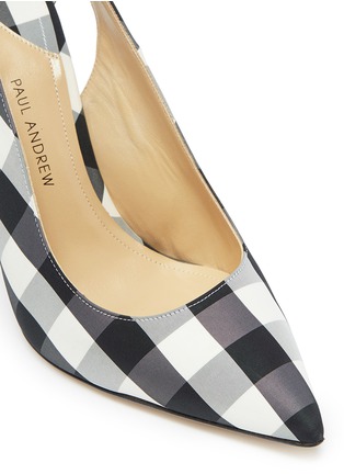 Detail View - Click To Enlarge - PAUL ANDREW - 'Fiona' bow ankle strap gingham check pumps