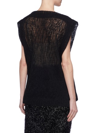 Back View - Click To Enlarge - ZAID AFFAS - Boat neck stripe knit top