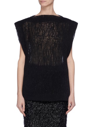 Main View - Click To Enlarge - ZAID AFFAS - Boat neck stripe knit top
