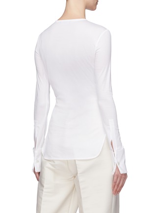 Back View - Click To Enlarge - ZAID AFFAS - French cuff long sleeve top