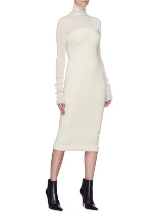 Figure View - Click To Enlarge - ZAID AFFAS - Jacquard knit strapless dress