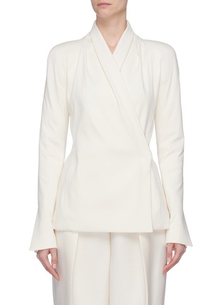 Main View - Click To Enlarge - ZAID AFFAS - Flared cuff mock wrap jacket