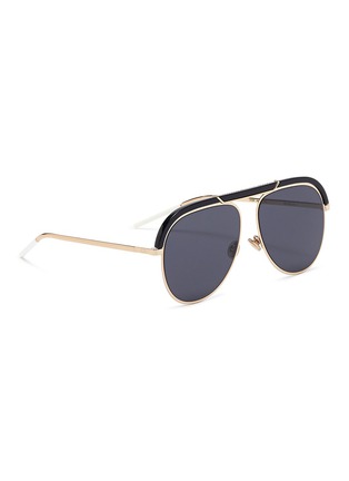 Figure View - Click To Enlarge - DIOR - 'Dior Desertic' acetate brow bar metal aviator sunglasses