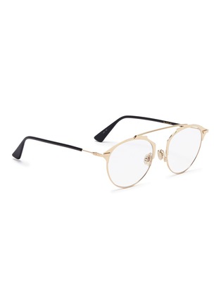 Figure View - Click To Enlarge - DIOR - 'Dior So Real' metal panto optical glasses