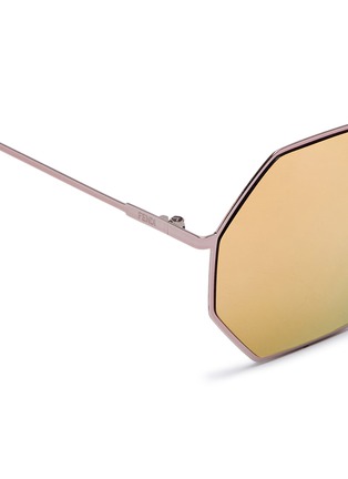 Detail View - Click To Enlarge - FENDI - 'Eyeline' metal octagonal mirror sunglasses