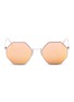 Main View - Click To Enlarge - FENDI - 'Eyeline' metal octagonal mirror sunglasses