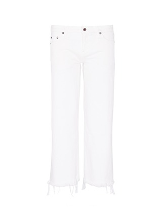 Main View - Click To Enlarge - SIMON MILLER - Raw cuff paint stroke cropped culotte jeans