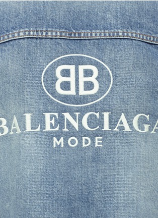 Detail View - Click To Enlarge - BALENCIAGA - 'BB Mode' logo embroidered denim jacket