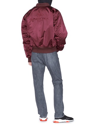 Figure View - Click To Enlarge - BALENCIAGA - Logo embroidered padded bomber jacket