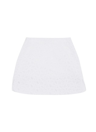 Figure View - Click To Enlarge - ALAÏA - Floral embroided mesh skirt