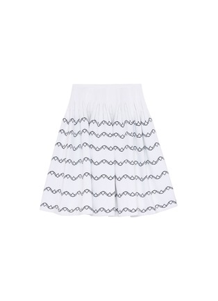 Main View - Click To Enlarge - ALAÏA - Wavy stripe embroidered knit flared skirt