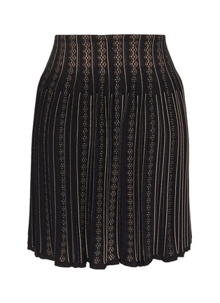 Figure View - Click To Enlarge - ALAÏA - Geometric cutout pleated knit skirt